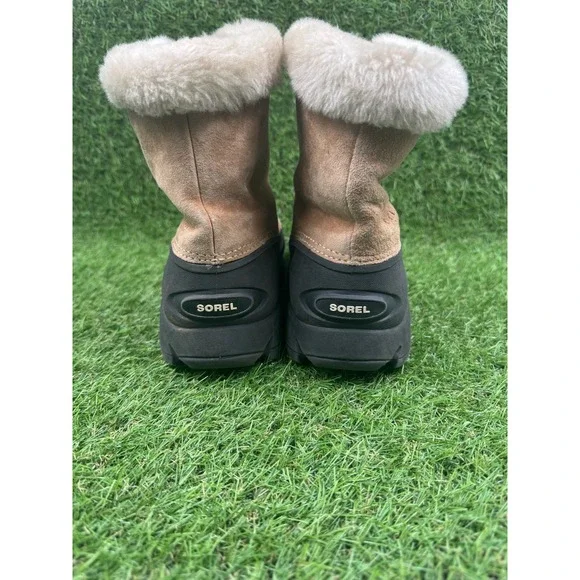Sorel Snow Angel Womens Size 8 Faux Fur Brown Leather Zip Winter Boots - Picture 4 of 8